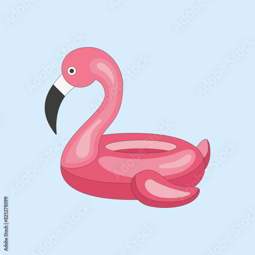 Inflatable circle in the shape of a flamingo for summer trips, vacation accessories for sea vacations, for swimming