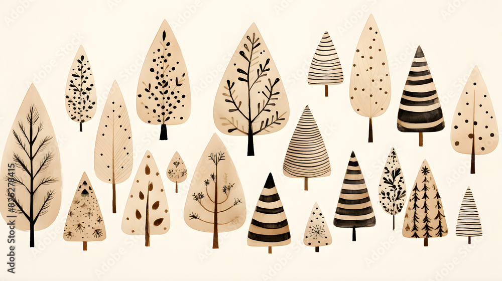 Elegant Brown and Gold Holiday Trees Elegant Brown and Gold Holiday Trees