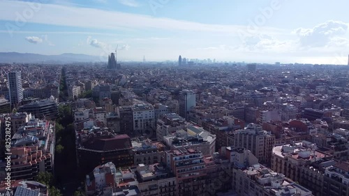 Wallpaper Mural Scenic Aerial View Of The Cosmopolitan Capital City Of Barcelona In Catalonia, Spain. Torontodigital.ca