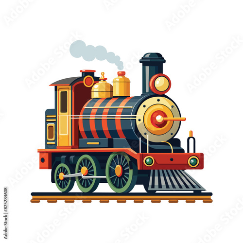 Retro style steam train vector illustration