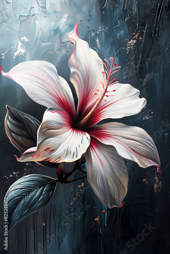Oil paint art of an elegant flower
