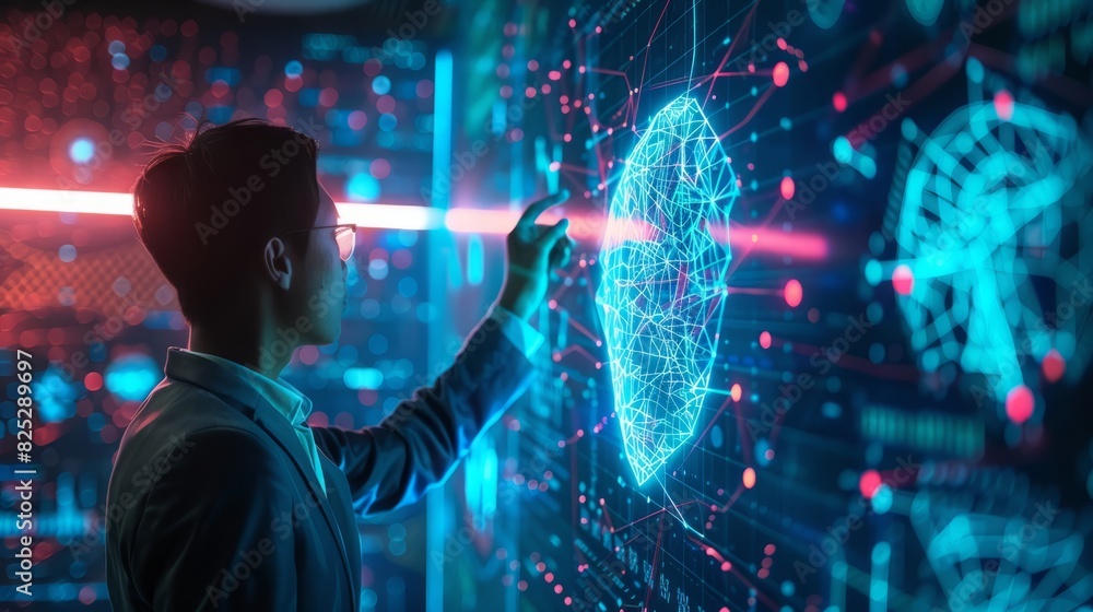 digital AI wall with copy space digital AI wall with copy space