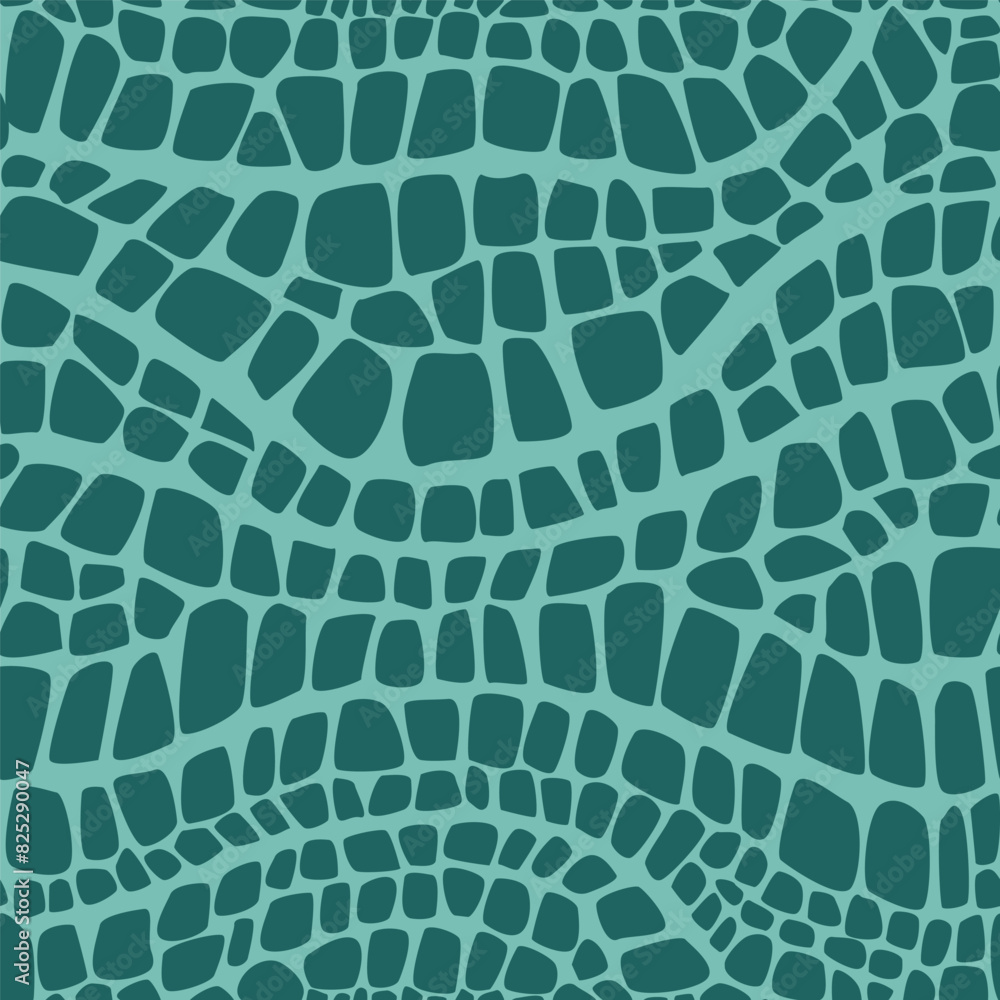 Fototapeta premium Dinosaur skin green seamless pattern