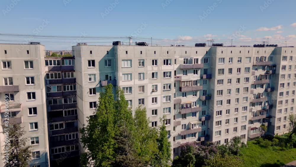 Rise from concrete prefab apartment blocks to skyline of Eastern European suburb Rise from concrete prefab apartment blocks to skyline of Eastern European suburb