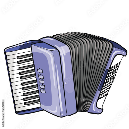 color drawing of an accordion.
