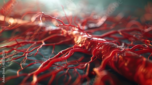 Detailed Anatomy of Blood Flow: Understanding Vein and Artery Structure in the Circulatory System - Perfect for Biology and Medical Education Sites, For an infographic on human circulatory system photo