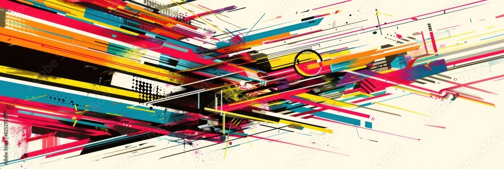 Vibrant Abstract Chaos of Lines and Circles Vibrant Abstract Chaos of Lines and Circles