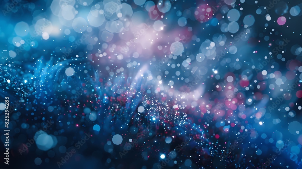 A scene of a particle sleet, with a background of particles of matter and energy A scene of a particle sleet, with a background of particles of matter and energy