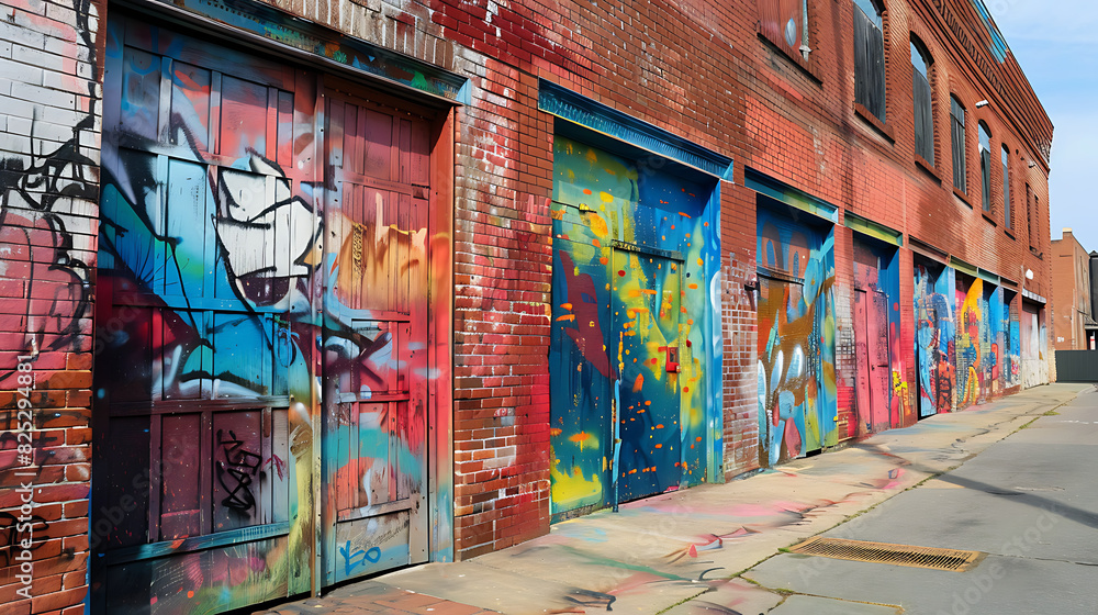 Graffiti art on the walls, decorations that create beauty for buildings Graffiti art on the walls, decorations that create beauty for buildings