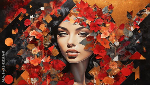 Colored woman collage illustration © wonderland