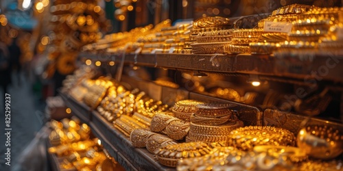 Gleaming Showcase of Abundant Gold Jewelry