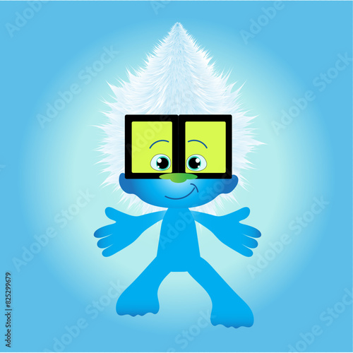 cartoon personage with fure hair