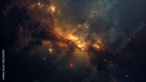 Ethereal Orange Galaxy Nebula   photo