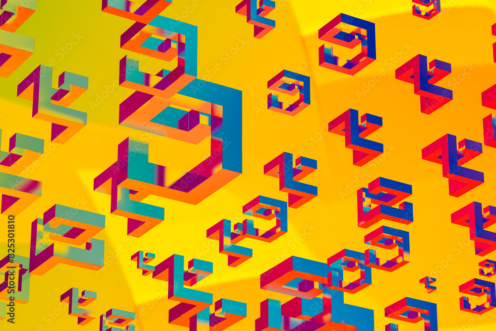 Vibrant 3d geometric shapes abstract background Vibrant 3d geometric shapes abstract background