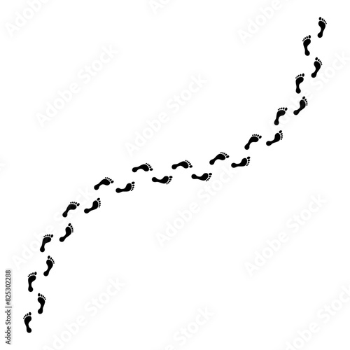 Human footprints tracking path