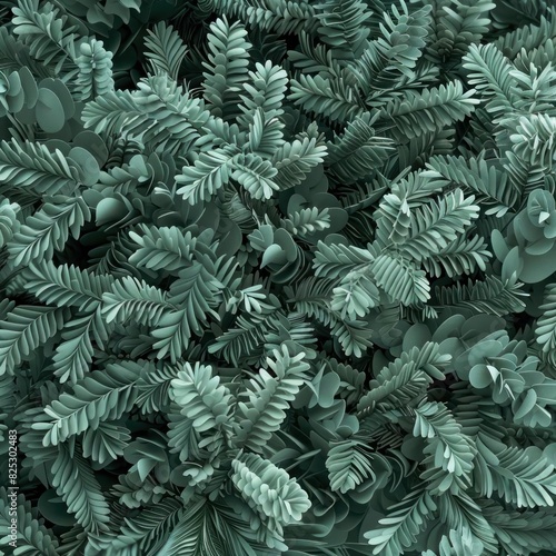 Close-up shot of lush  green foliage. Dense and vibrant  showcasing intricate leaf patterns for nature and botanical enthusiasts.