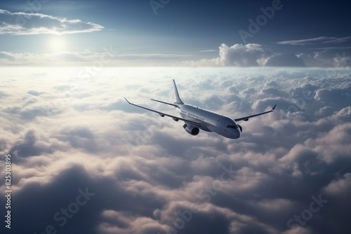 Passenger airplane flying in the sky