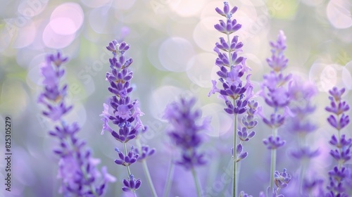 Tranquil Lavender Fields in the Serene Countryside with Soft Focus Background