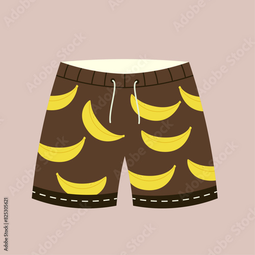  Illustration At Banana Patterned Swim Shorts