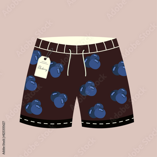 Illustration At Blueberry Patterned Swim Shorts