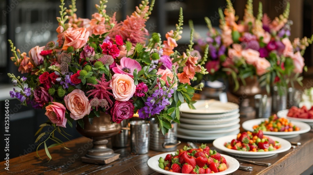 event floral decor, beautiful flower displays on the buffet table elevate the events aesthetic with a classy touch event floral decor, beautiful flower displays on the buffet table elevate the events aesthetic with a classy touch