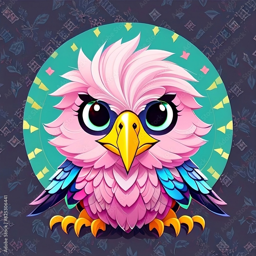 Naklejka premium Vector eagle character for t-shirt design