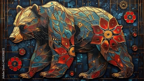 Wallpaper Mural A bear with a flower on its back Torontodigital.ca