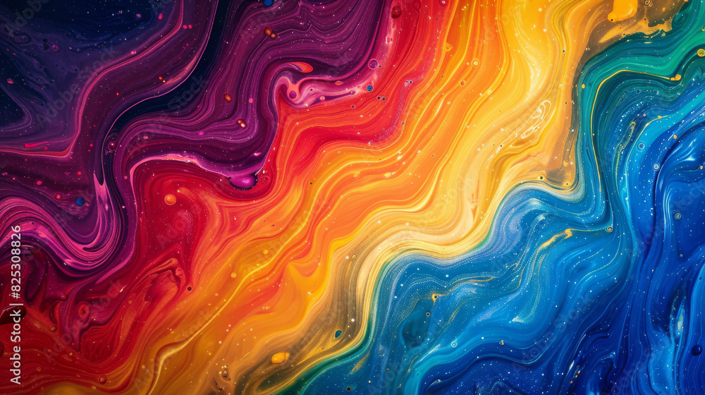 Fototapeta premium A colorful rainbow fluid swirl, abstract background