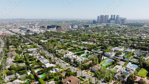 Beverly Hills Aerial 2024 - Wide dolly of Century City
