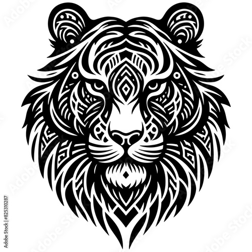 Tiger Head Vector Illustration for Tattoos  Wildlife Art  and Animal Mascots