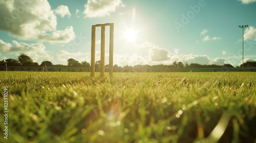 cricket field on a sunny day photo