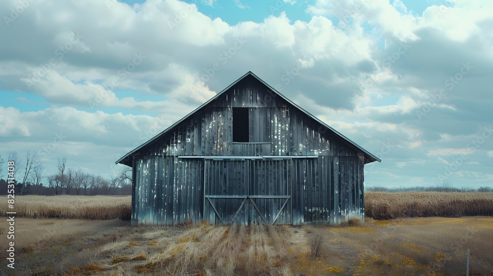 Rustic old barn surrounded by grassland and forest landscape. Rustic old barn surrounded by grassland and forest landscape.