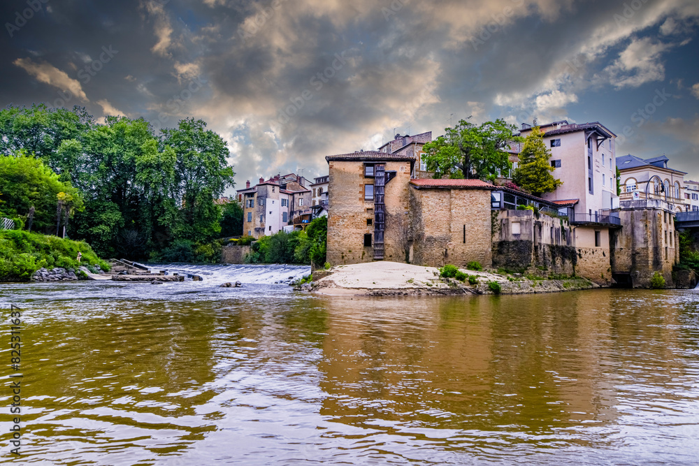 Obraz premium Discovery of the old town of Mont-deMarsan in the southwest of France