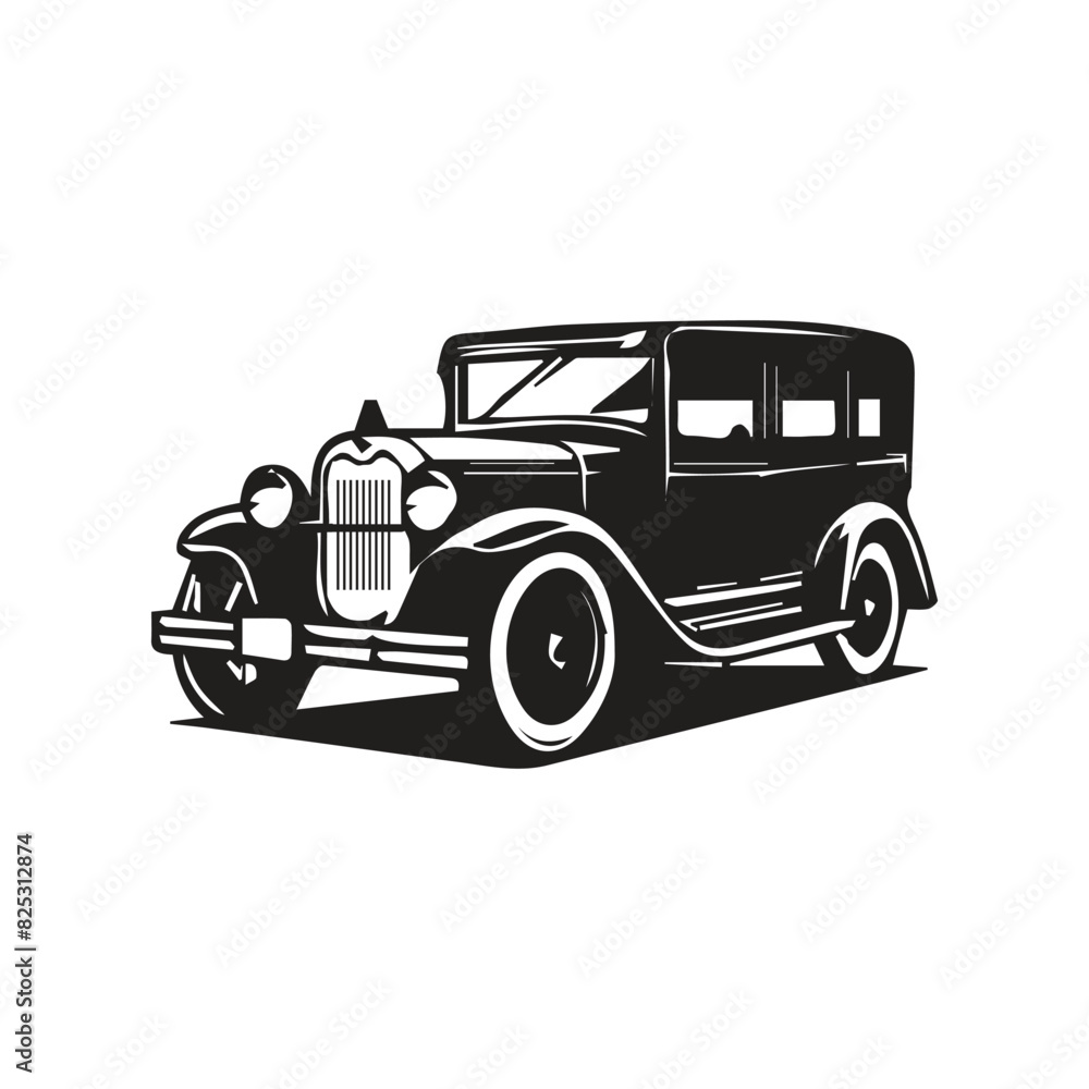 Retro Car Vector Art: High-Quality Antique Automobile Illustrations