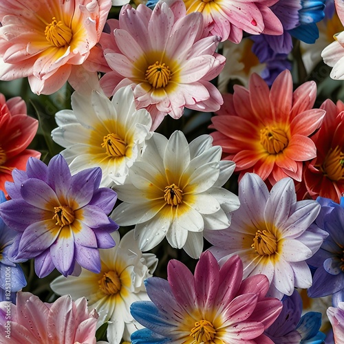 Free Photo New Flower bouquet colorful close up of flower background for wallpaper