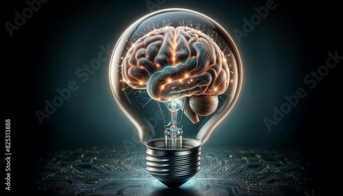 Brain Inside Light Bulb