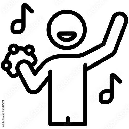 tambourine line icon