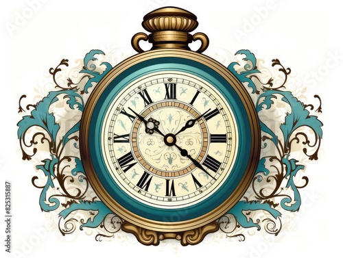 Clock illustration isolated on white background
