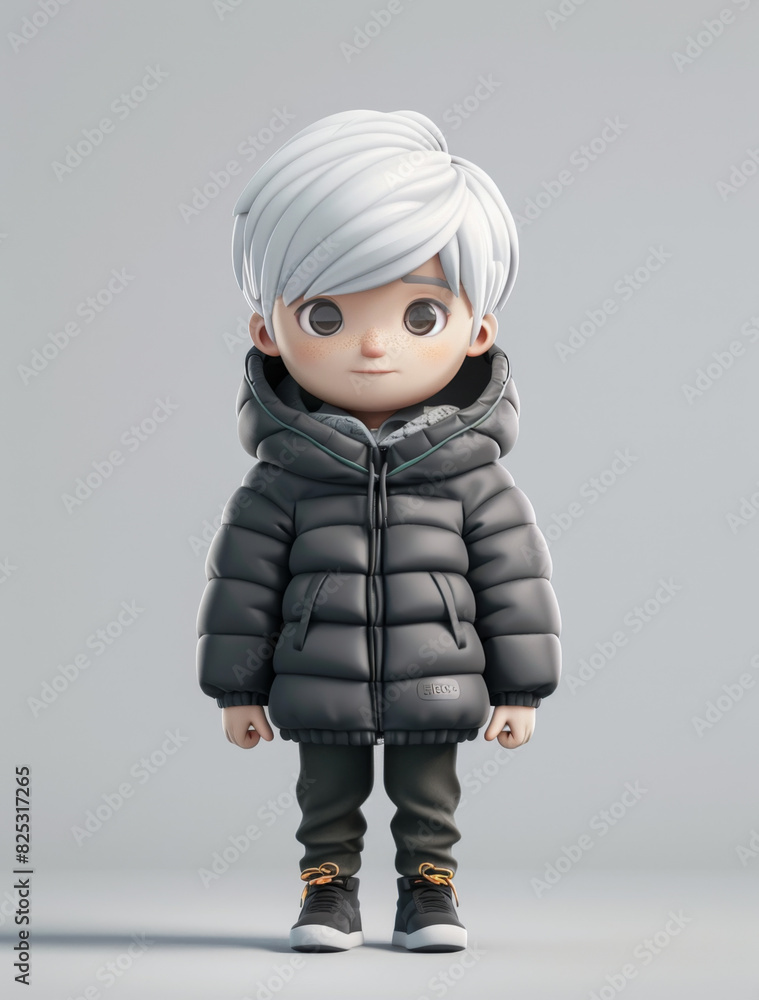 Cute boy cartoon wearing a hoodie, generative ai Cute boy cartoon wearing a hoodie, generative ai