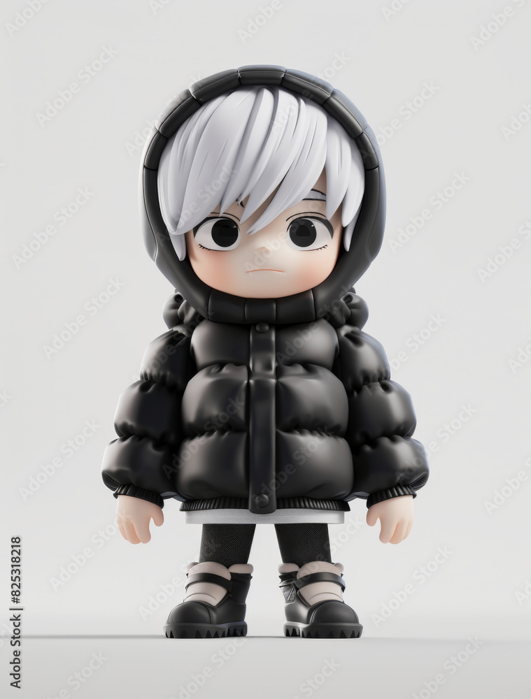 Child character model in winter clothes, generative ai Child character model in winter clothes, generative ai