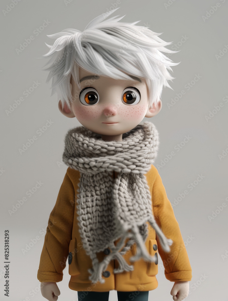 Child character model in winter clothes, generative ai Child character model in winter clothes, generative ai