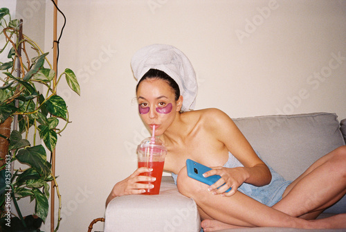 Casual UGC film portrait of woman at home