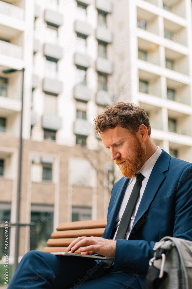 Businessman using tablet outside Businessman using tablet outside