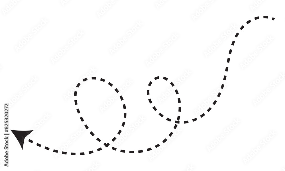 Vector hand drawn dashed arrow. Curved dotted arrow. Zigzag arrow stripes. Doodle, sketch style. isolated on white background. Vector illustration. EPS 10 Vector hand drawn dashed arrow. Curved dotted arrow. Zigzag arrow stripes. Doodle, sketch style. isolated on white background. Vector illustration. EPS 10