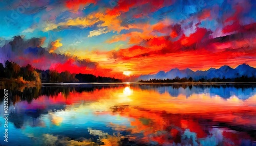 sunset over the lake © Frantisek