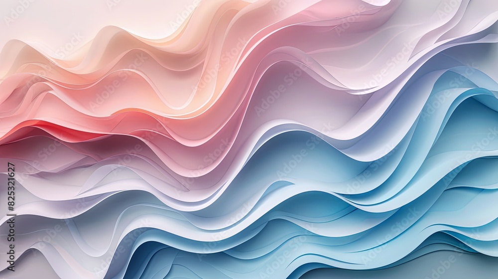 Papercut abstract background with flowing wave patterns and soft hues, calming and harmonious Papercut abstract background with flowing wave patterns and soft hues, calming and harmonious