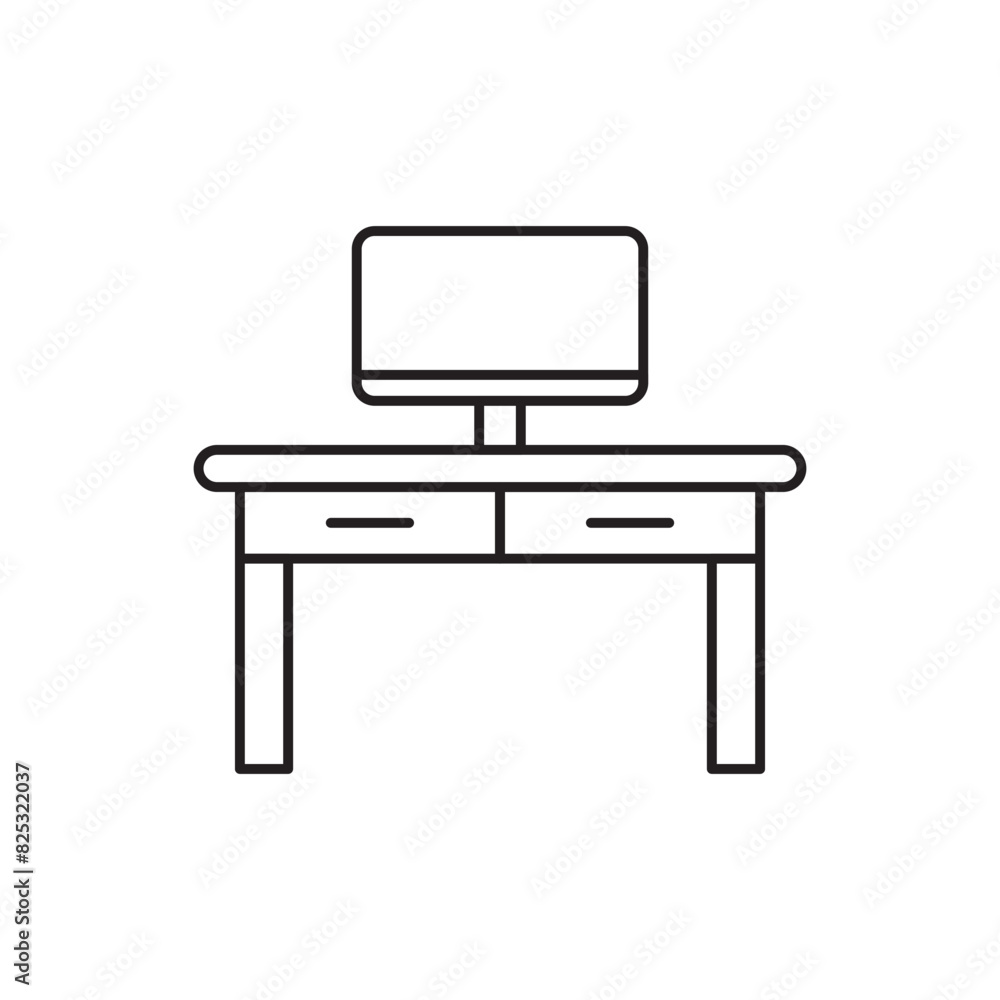 Desk office table icon design, isolated on white background, vector illustration Desk office table icon design, isolated on white background, vector illustration