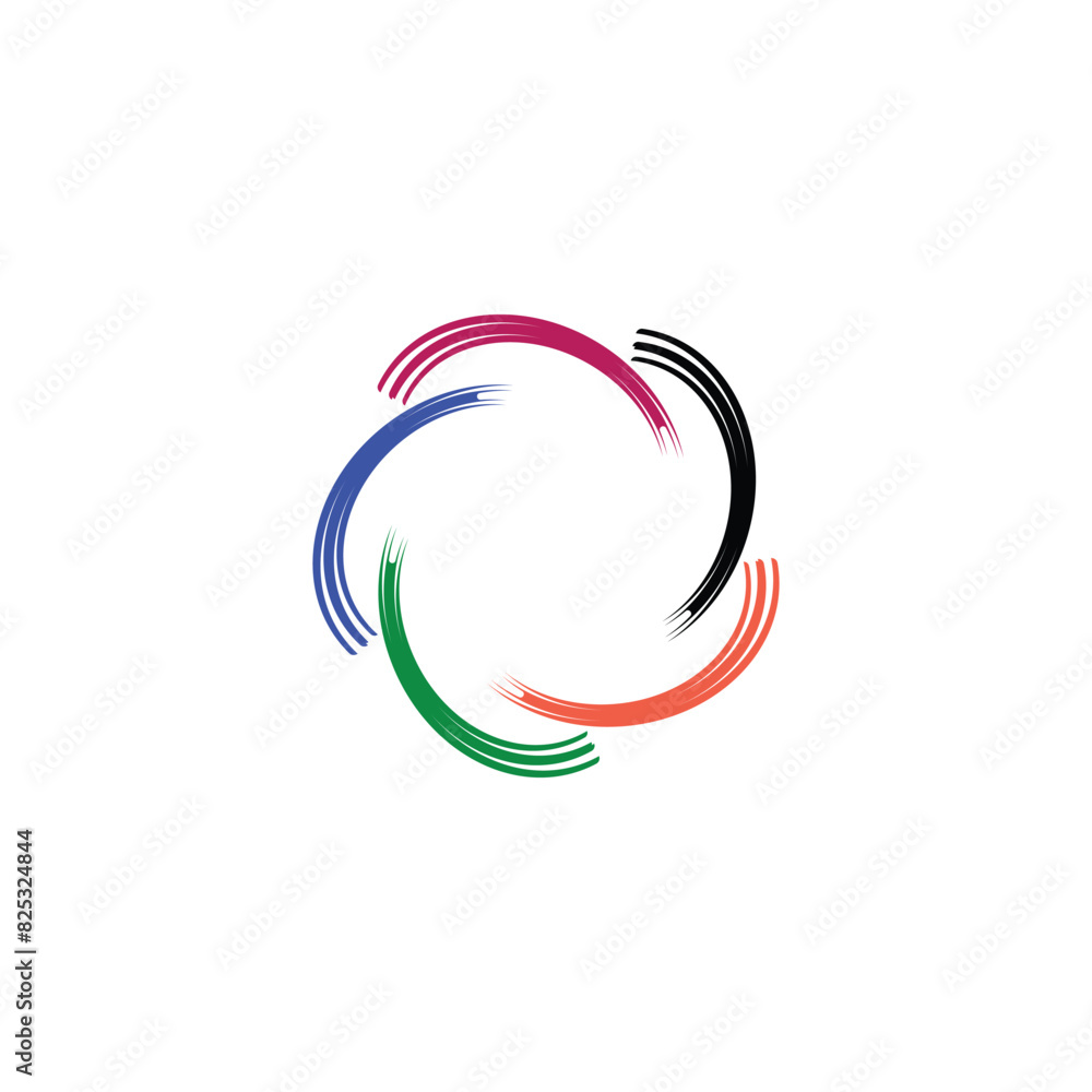 Global Community Logo Icon Elements Template. Circle sphere logo