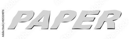 Word paper in the form of flying paper or sticker peeling off