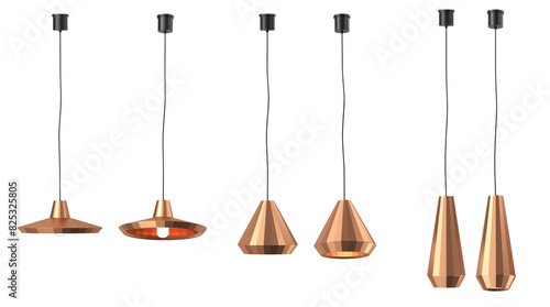3d render Modern chandelier set . isolated on background .